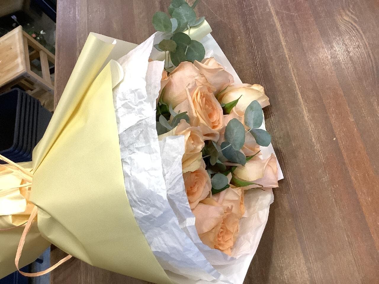 Букет молочный из роз