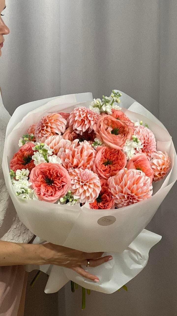 Букет Георгины/Роза/Маттиола